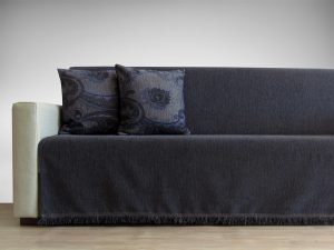 TRIPLEX einfarbiges Überwurfdecken-Set, dunkelblau