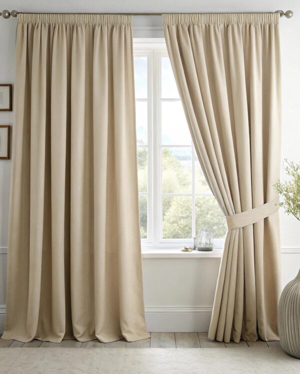 Blackout κουρτίνα συσκότισης Light Beige Sand με πιέτα