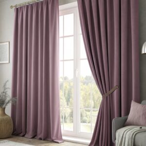 Blackout κουρτίνα συσκότισης mauve με πιέτα ή τρουκς