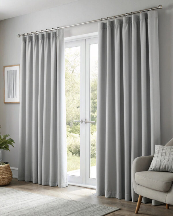 Blackout κουρτίνα συσκότισης light grey με τρουκς πιέτα