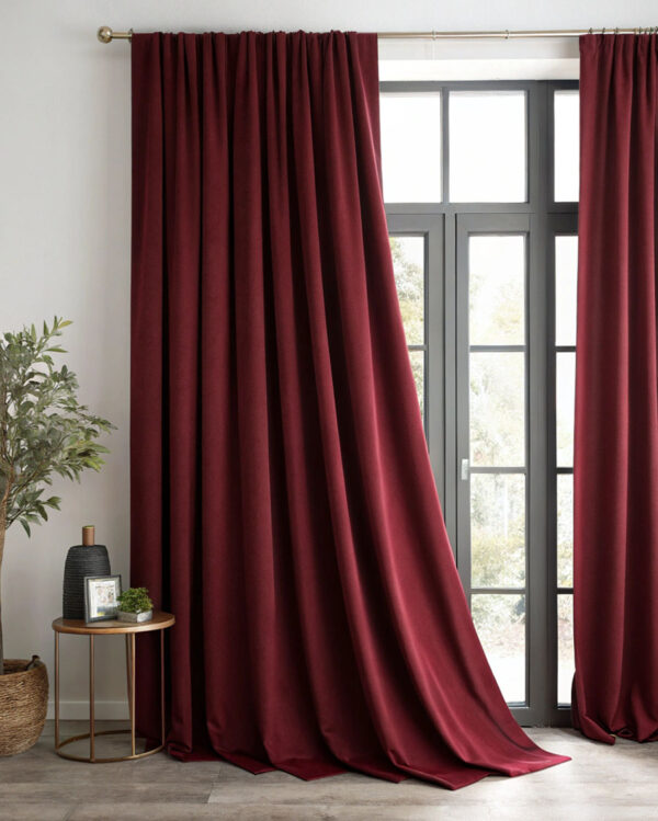 Blackout κουρτίνα συσκότισης Wine Red με πιέτα και τρουκς