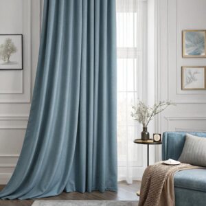 Κουρτίνα Blackout Dusty Blue Με Διακριτικό Σχέδιο