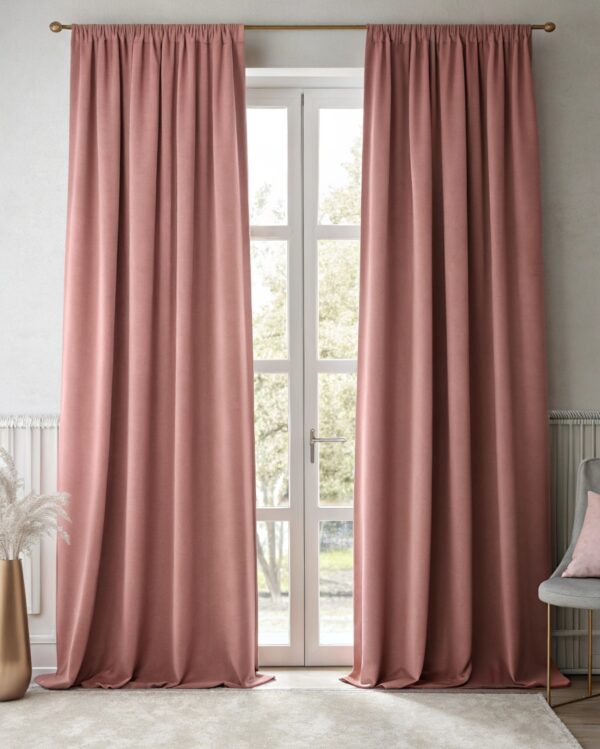 Κουρτίνα Συσκότισης Blackout Dusty Rose με Πιέτα Τρουκς
