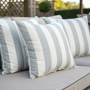 Διακοσμητική θήκη μαξιλαριού Dralon light grey με ρίγες