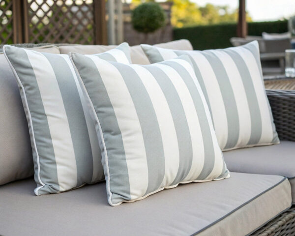Διακοσμητική θήκη μαξιλαριού Dralon light grey με ρίγες