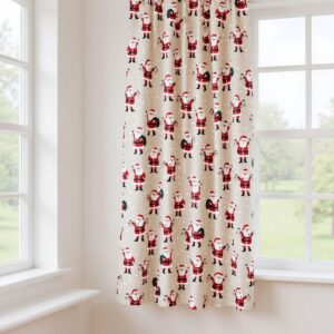 Εποχιακές Κουρτίνες Καραβόπανο με Σχέδιο Άγιου Βασίλη
