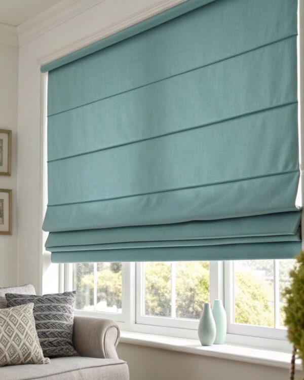 Ρόμαν Blackout Light Blue Μονοχρωμία για Παράθυρα