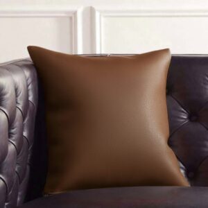 Δερμάτινα Καφέ Διακοσμητικά Μαξιλάρια Μονόχρωμα Πολυτελείας.