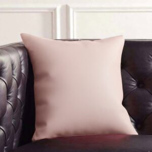 Δερμάτινα διακοσμητικά μαξιλάρια απαλό ροζ μονόχρωμα