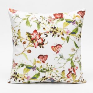 Διακοσμητικές θήκες μαξιλαριών με κομψό λουλουδάτο σχέδιο.