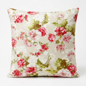 Διακοσμητική θήκη μαξιλαριού floral από ύφασμα καραβόπανο.