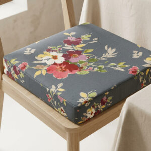 Μαξιλάρι καρέκλας με μοναδικό σχέδιο λουλουδιών.