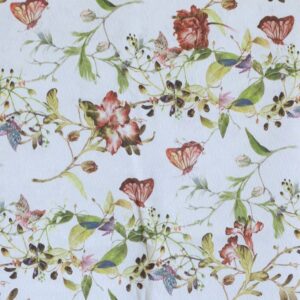 Μαξιλάρι καρέκλας με σχέδιο λουλούδια και πεταλούδες.