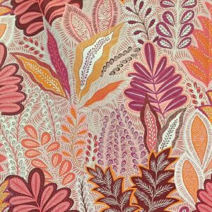 Μαξιλάρι καθίσματος με πολύχρωμο σχέδιο σε ροζ αποχρώσεις.